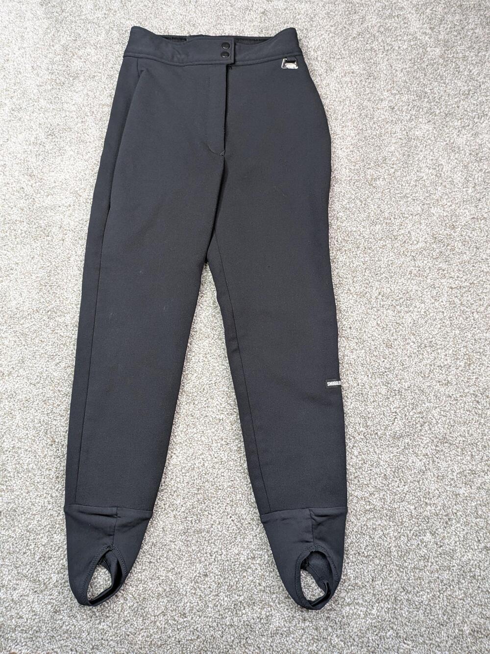 Snuggler Pants Womens 24 6R Black Stirrup Ski Riding Thermal Japan Wool Blend